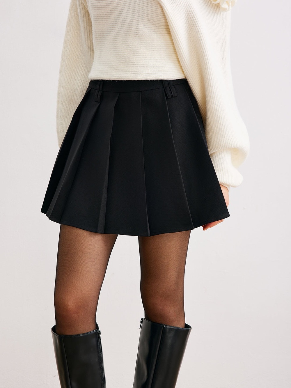 COMMENSE Pleated Mini Skirt black size small